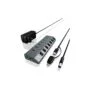 USB 3.0 Hub 7-Port ICY BOX - Grey, self-powered with external power supply, 7x USB 3.0, per-port on/off switches