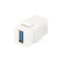 USB 3.0 Keystone Module - DN-93832 - Flat White USB A to USB A