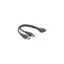 USB 3.2 Gen 1 adapter - USB header plug to 2x USB-A plug