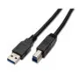 USB-A to USB-B Cable 2m - Black - USB 3.0 (5 Gbps), Nickel-Plated Metal Connectors, PVC Jacket