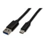 USB-A to USB-C Cable 3 m - Black, 5 Gbps (USB 3.0), 5V/3A (15W), PVC Jacket, Nickel-Plated Connectors