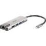 USB-C HUB 5-Port D-Link DUB-M520 - Silver/Black - 60W PD, HDMI 4K, Thunderbolt 3