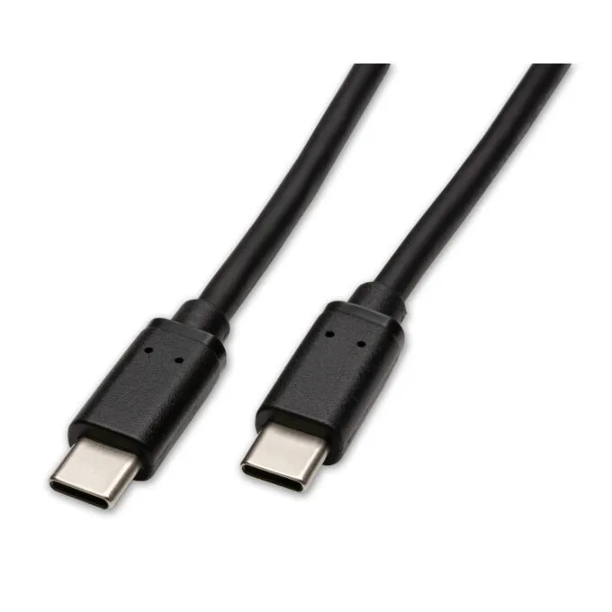 USB-C to USB-C Cable 2m - 100W PD, USB 2.0 (480Mbps) - Black, PVC Jacket, Nickel-Plated Connectors — image 1