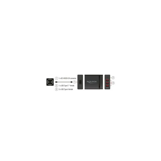 USB Charger - 1x USB-C PD + 3x USB-A, 60 Watt — image 3
