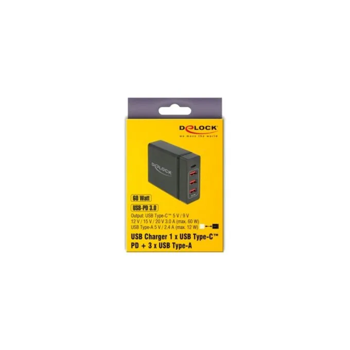 USB Charger - 1x USB-C PD + 3x USB-A, 60 Watt — image 5