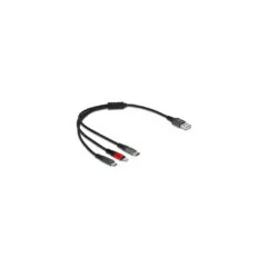 USB Charging Cable - 87236 - USB-A Plug to USB-C + Micro USB + Lightning Plug
