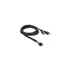 USB extension cable, USB A + 3.5mm jack plug to USB A + 3.5mm jack socket