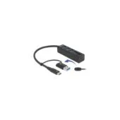 USB Hub - 3 port USB 3.2 Gen 1 Hub + SD and Micro SD card reader with USB Type-C or USB Type-A port