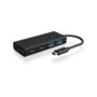 USB HUB 5Port ICY BOX 2xUSB3.0 2xUSB-C 1xUSB Power Delivery 60W SuperSpeed passiv Black