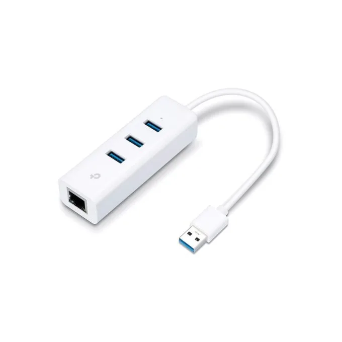 USB TP-LINK UE330 - UE330 - White, USB 3.0 to Gigabit Ethernet and 3-Port Hub — image 2