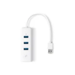 USB TP-LINK UE330 - UE330 - White, USB 3.0 to Gigabit Ethernet and 3-Port Hub