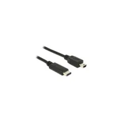 USB2.0 USB Type-C 2.0 Stecker to USB 2.0 Typ Mini-B Stecker 0.5 m schwarz Delock