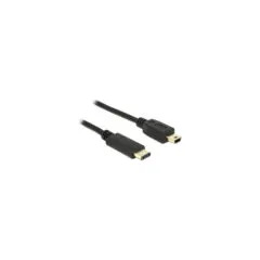 USB2.0 USB Type-C 2.0 Stecker to USB 2.0 Typ Mini-B Stecker 2.0 m schwarz Delock