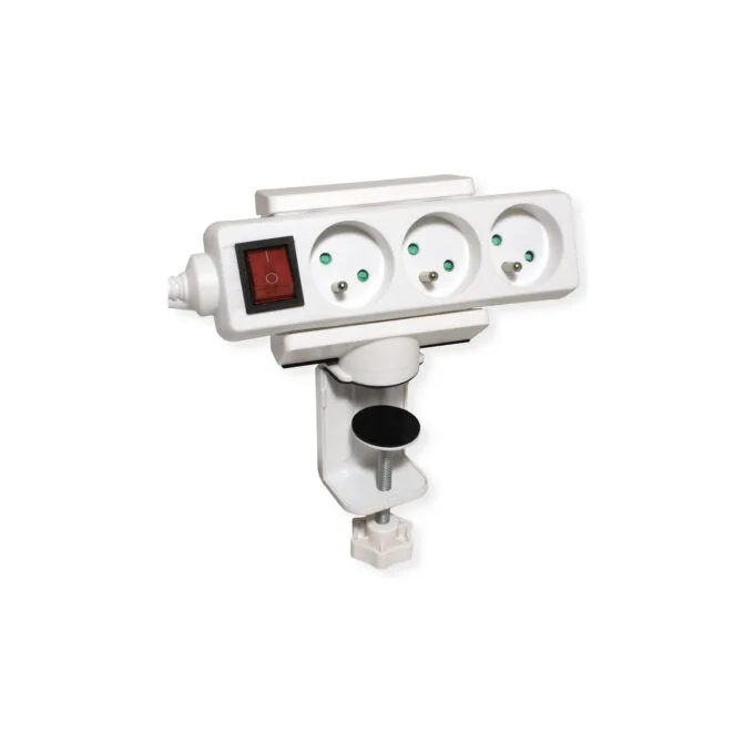 VALUE Tischklemme fr Steckdosenleiste. drehbar 360. wei — image 2
