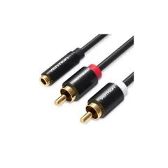 Vention AUDIO 3.5mm F to 2RCA M Cable - VAB-R01-B150 - 1.5m