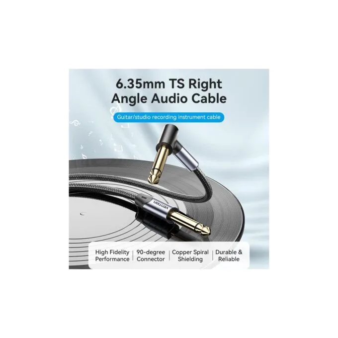 Vention AUDIO - BKEHJ - 6.3mm M-M Braided Cable Right Angle 5.0m — image 9