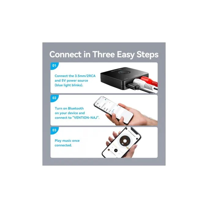 Vention AUDIO Bluetooth Receiver - NAJB0 - 3.5mm 2RCA — image 15