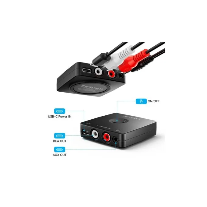 Vention AUDIO Bluetooth Receiver - NAJB0 - 3.5mm 2RCA — image 4