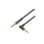 Vention Audio Cable - BAZBG - 3.5mm M-M Cable Braided Right Angle Metal 1.5m