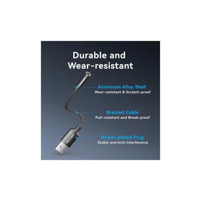 Vention Audio Converter USB-A to 1x3.5mm 1.0m Cable - CVEBF - Braided — image 13