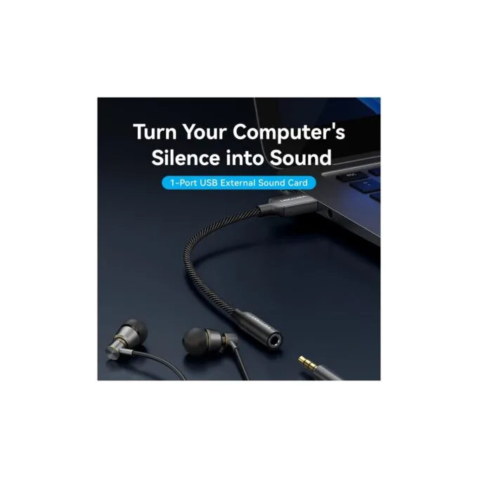 Vention Audio Converter USB-A to 1x3.5mm 1.0m Cable - CVEBF - Braided — image 4