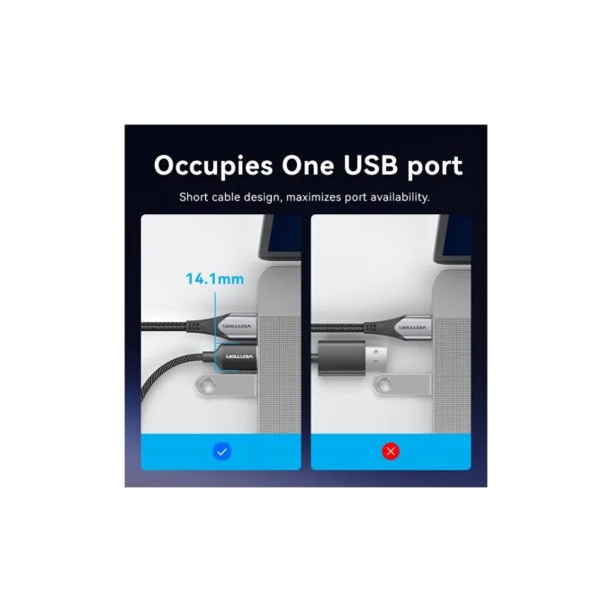 Vention Audio Converter USB-A to 1x3.5mm 1.0m Cable - CVEBF - Braided — image 7