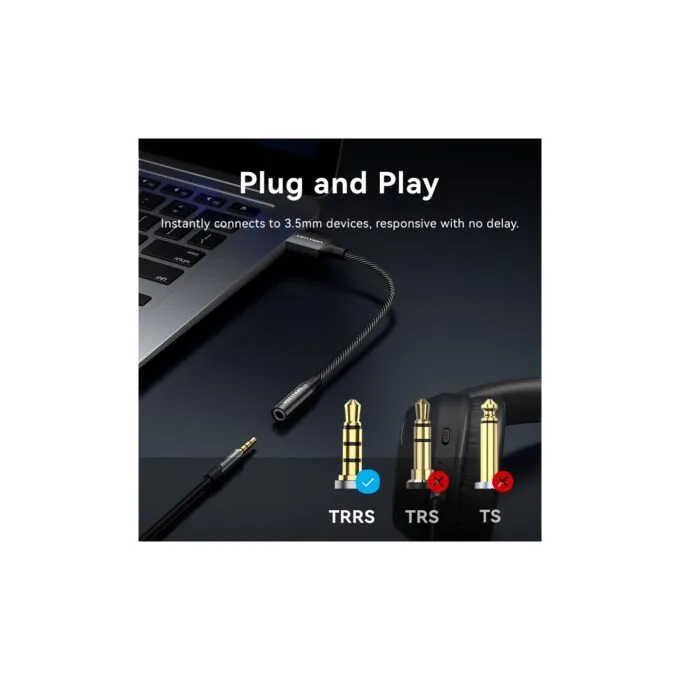 Vention Audio Converter USB-A to 1x3.5mm 1.0m Cable - CVEBF - Braided — image 9