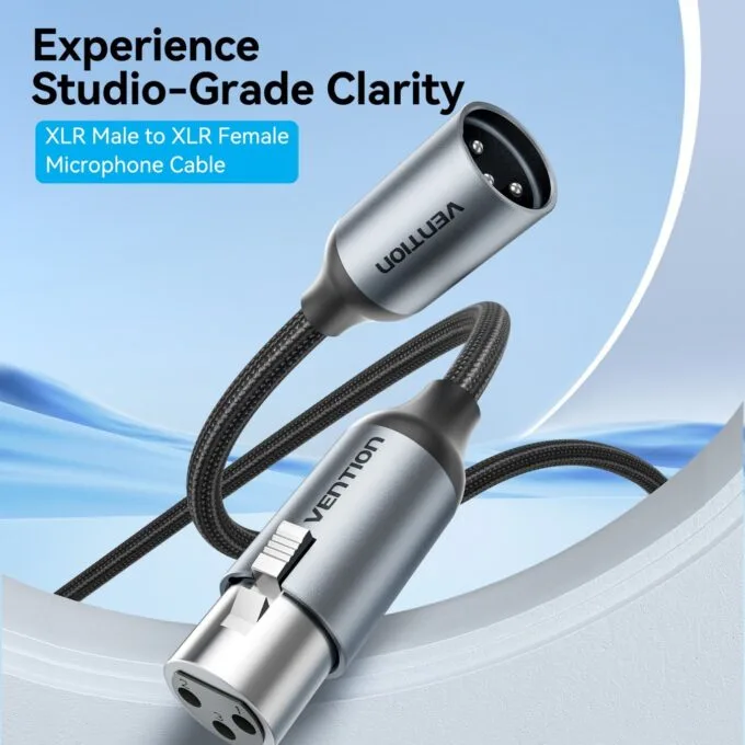 Vention AUDIO XLR M-F Cable - BKHHJ - Braided-Metal 5.0m — image 2