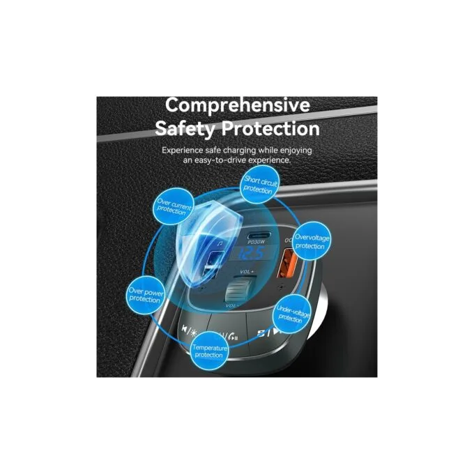 Vention Car FM Transmitter, USB Music Player & Charger - FFLB0 - 3xUSB 30W 18W 5W — image 11