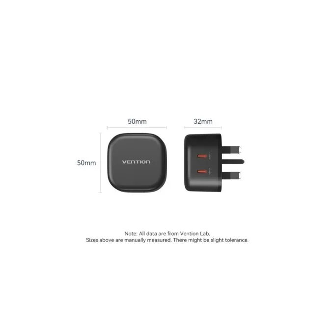 Vention Charger - FESB0-UK - Wall GaN 45W 2xUSBC Black — image 14
