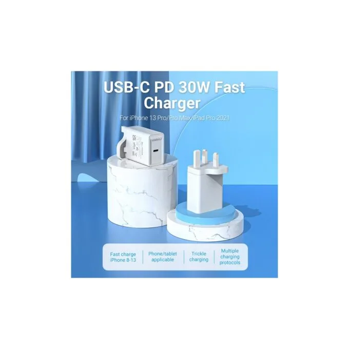 Vention Charger Wall - FAIW0-UK - 30W 1xUSBC UK Plug White — image 4