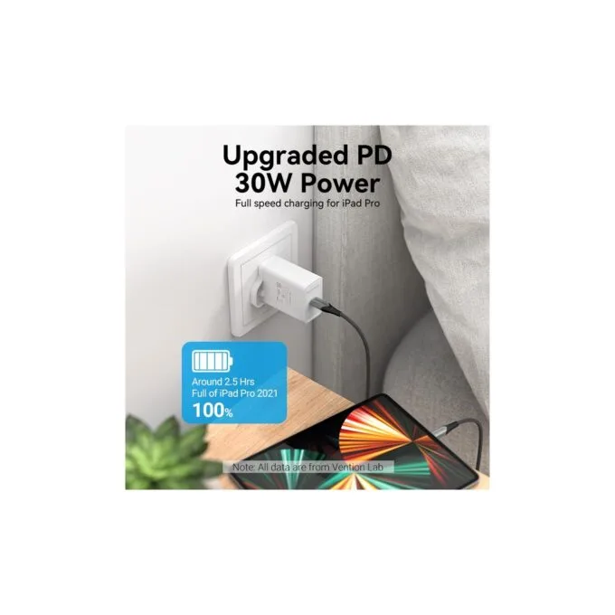 Vention Charger Wall - FAIW0-UK - 30W 1xUSBC UK Plug White — image 5