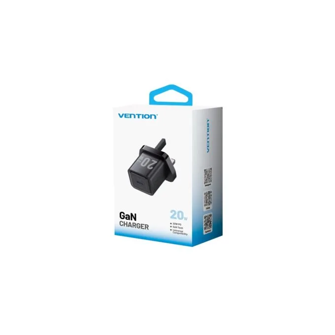 Vention Charger Wall GaN 20W 1xUSBC UK-Plug Mini Black - FEPB0-UK - GaN 20W 1xUSBC UK-Plug Mini Black — image 3