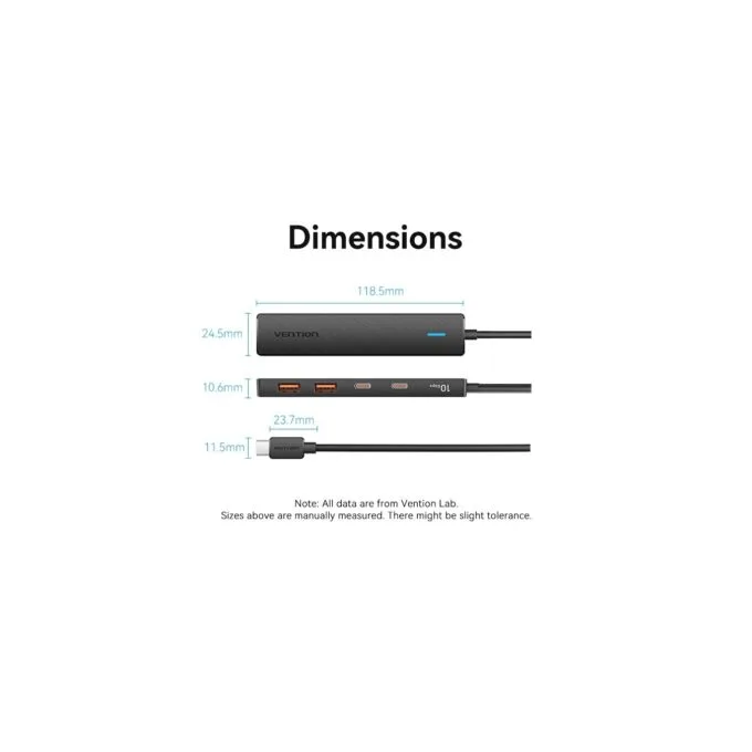 Vention CHYBB USB-C Hub 2xA 2xC 3.2 Gen2 10Gbps + PD Port — image 11