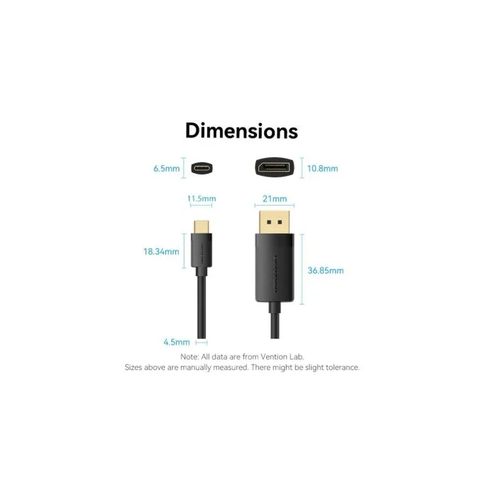 Vention Converter USB-C to DisplayPort Cable - CRJBF - USB-C to DisplayPort Cable 4K60Hz 1.0m — image 11