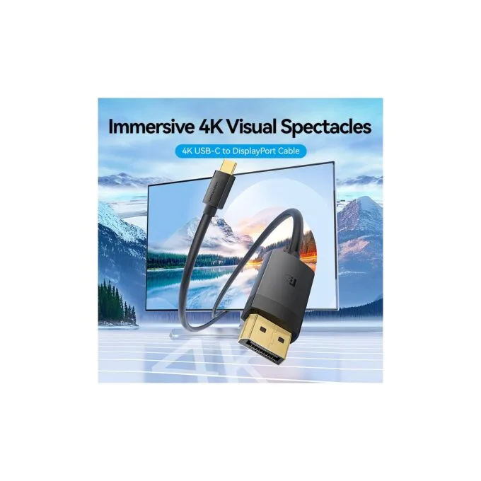 Vention Converter USB-C to DisplayPort Cable - CRJBF - USB-C to DisplayPort Cable 4K60Hz 1.0m — image 4
