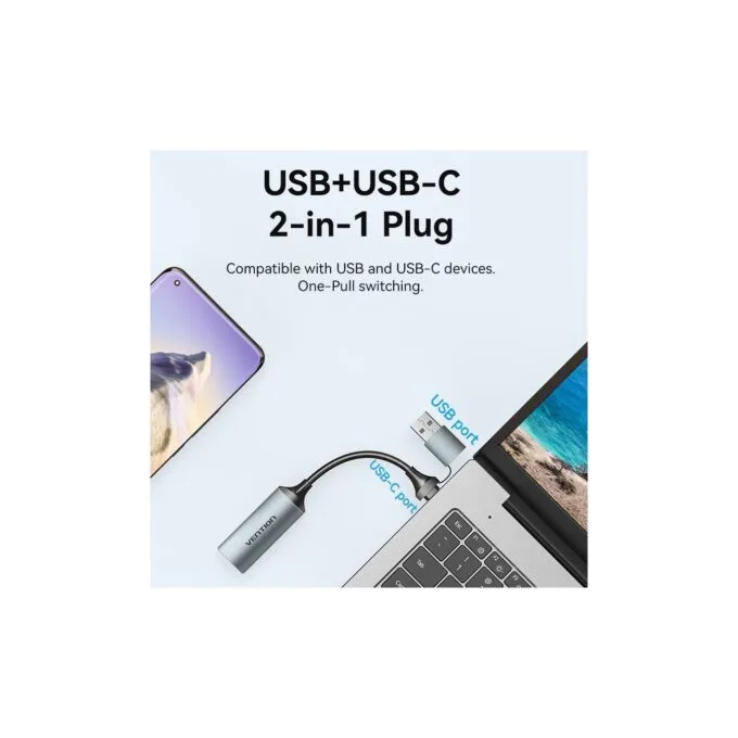 Vention Converter USB-C to HDMI Video Capture Card - ACWHA - USB-C to HDMI Video Capture Card — image 3