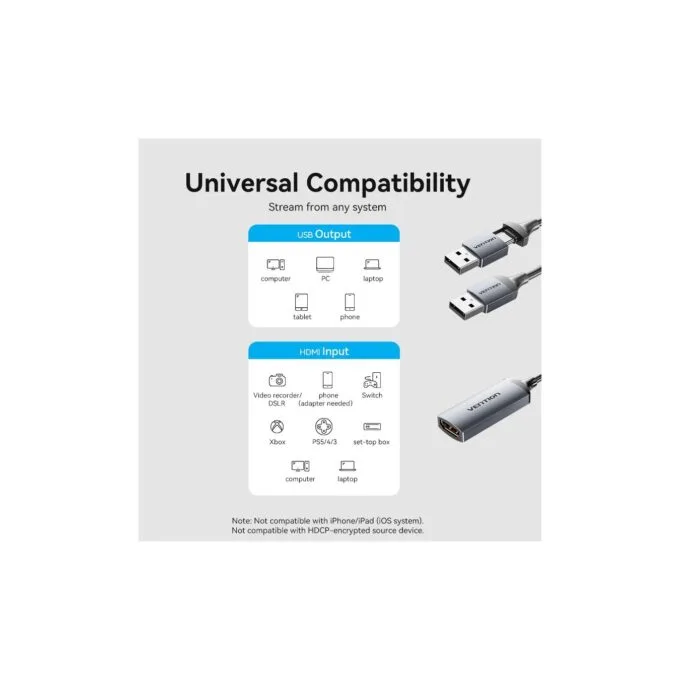 Vention Converter USB-C to HDMI Video Capture Card - ACWHA - USB-C to HDMI Video Capture Card — image 9