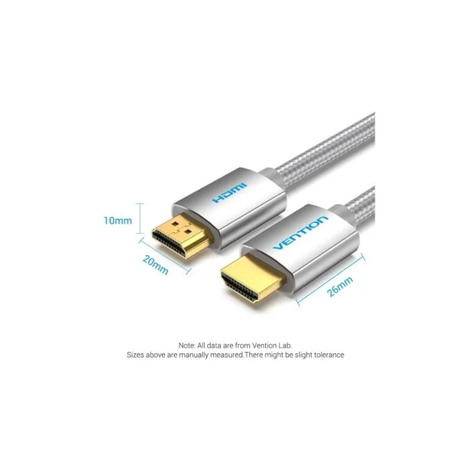 Vention HDMI Cable - AABIH - HDMI Cable 2.0 4K60Hz Braided 2.0m Silver — image 3