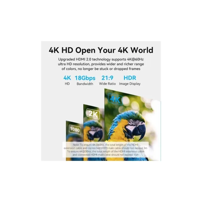 Vention HDMI Cable - AHCBI - 2.0 M-F Extension 3.0m — image 6
