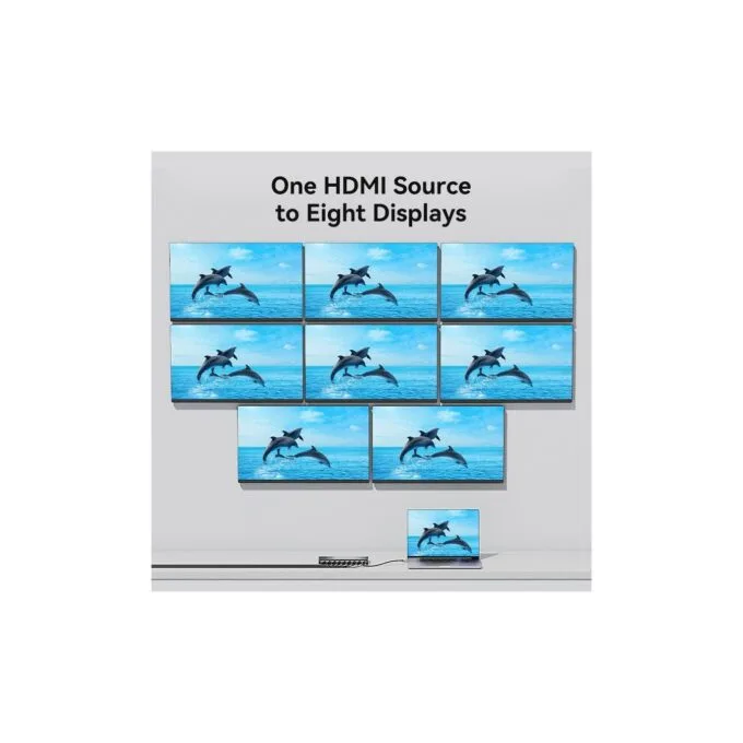 Vention HDMI Splitter - AKQB0-UK - 8-Port 4K 1.4 with UK PSU — image 4