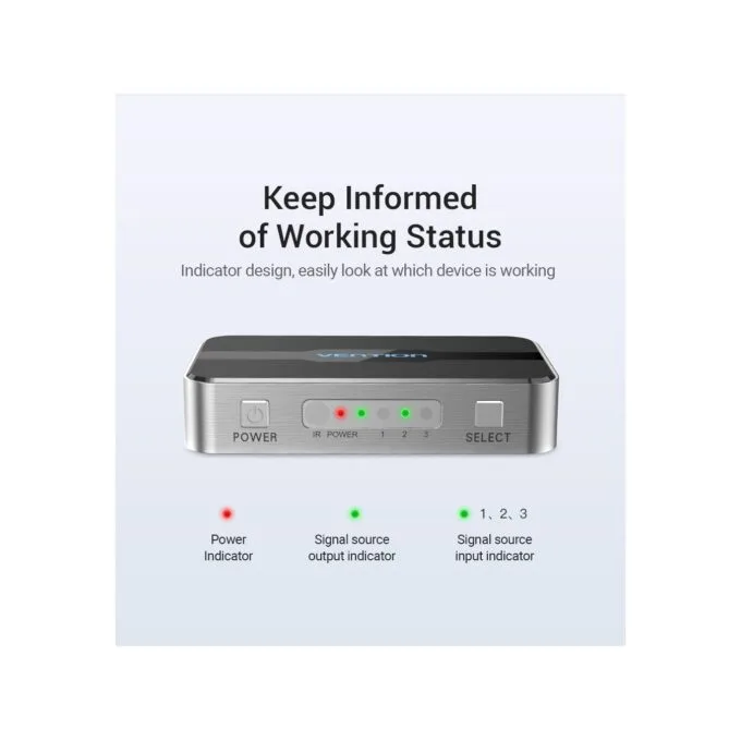 Vention HDMI Switch - AFOH0 - 3-Port 4K 2.0 w Remote Control — image 19