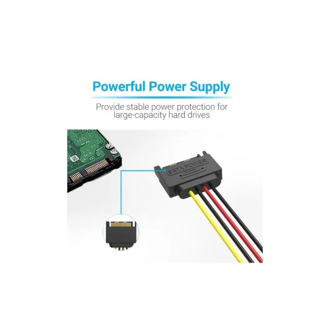 Vention IT Cable SATA 15P M to 2x15P F Power Splitter - KDBBB - 0.15m — image 5