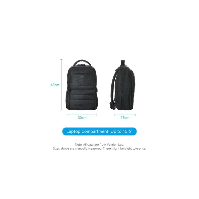 Vention KRKB0 Backpack 15.6'' Water-Repellent USB & Lock Black — image 12