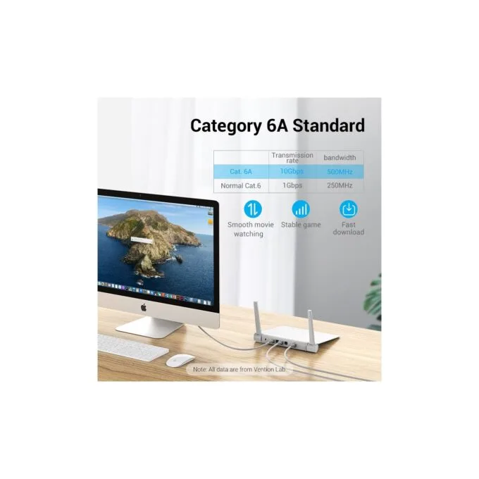 Vention NETWORK Cable CAT6A SFTP 0.3m Gray - IBHHAA - CAT6A SFTP 0.3m Gray — image 2
