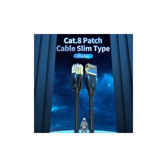 Vention Network Cable CAT8 SFTP Slim 2.0m Black - IKIBH - CAT8 SFTP Slim 2.0m Black — image 2