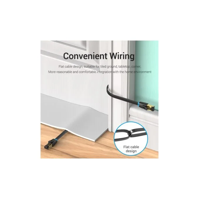 Vention Network Cable - IKCBJ - Cat8 SFTP Flat 5.0m Black — image 5