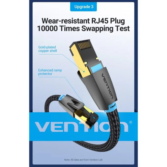 Vention Network Cable - IKGBF - CAT8 SFTP Braided 1.0m Black — image 4