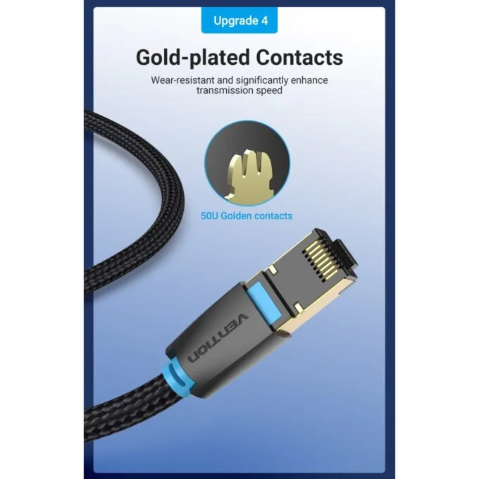 Vention Network Cable - IKGBF - CAT8 SFTP Braided 1.0m Black — image 5