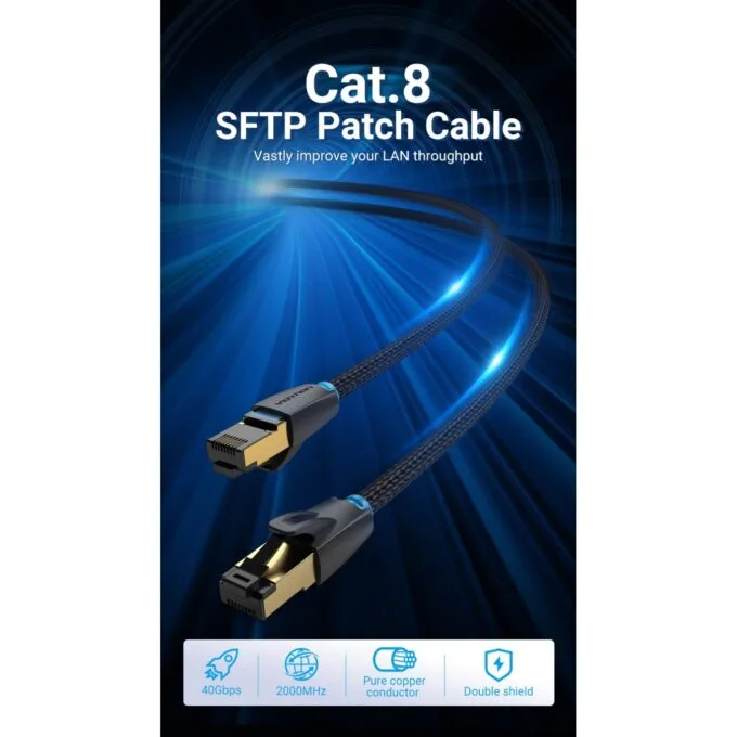 Vention Network Cable - IKGBH - Cat8 SFTP Braided 2.0m Black — image 8